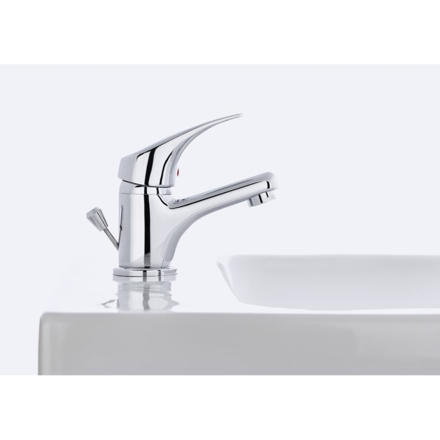 JIKA H3111N10041111 - Robinet de lavabo + bonde avec trop-plein TALAS 12,3 cm chrome brillant