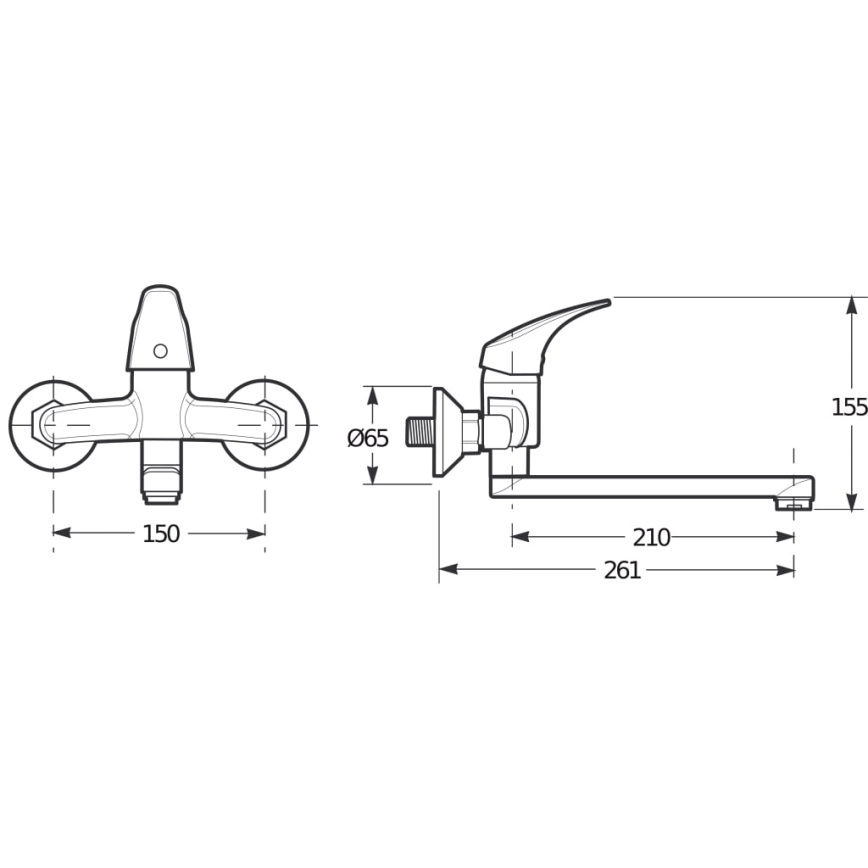 JIKA H3111N70042301 - Kraan voor wastafel TALAS 15,5 cm glanzend chroom