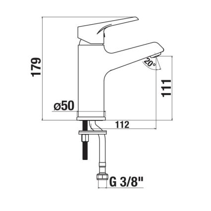 JIKA H3111W10041101 - Kraan voor wastafel CUBE 17,9 cm glanzend chroom