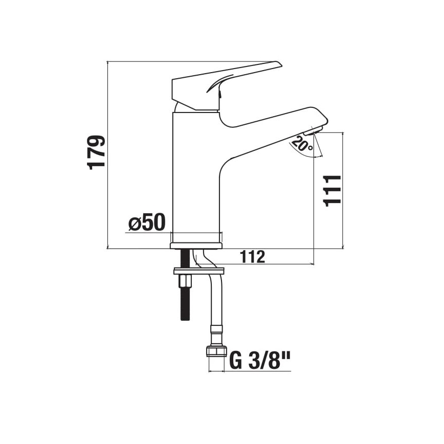 JIKA H3111W10041101 - Kraan voor wastafel CUBE 17,9 cm glanzend chroom