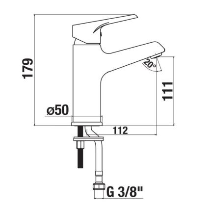 JIKA H3111W10049101 - Robinet de lavabo CUBE 17,9 cm Cold Start/chrome brillant