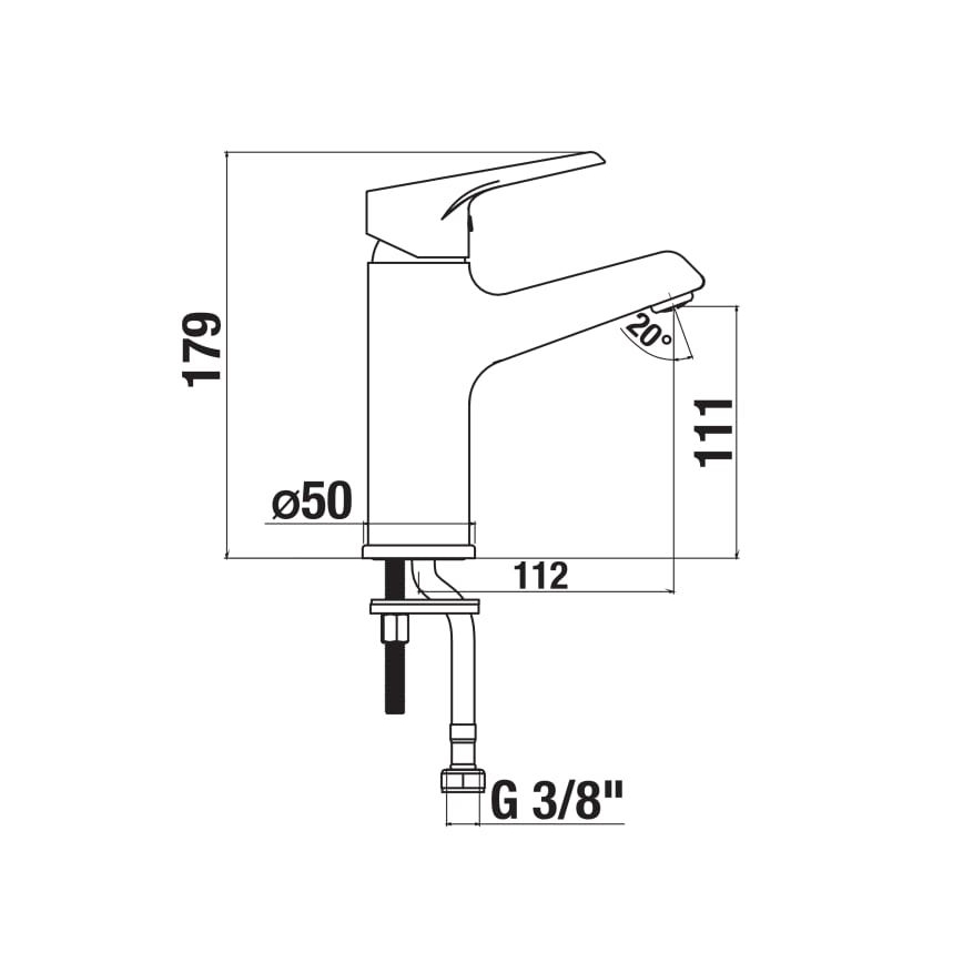 JIKA H3111W10049101 - Wastafelmengkraan CUBE 17,9 cm Cold Start/glanzend chroom