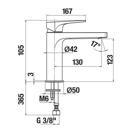JIKA H3111X10041101 - Kraan voor wastafel CUBITO 10,5 cm glanzend chroom