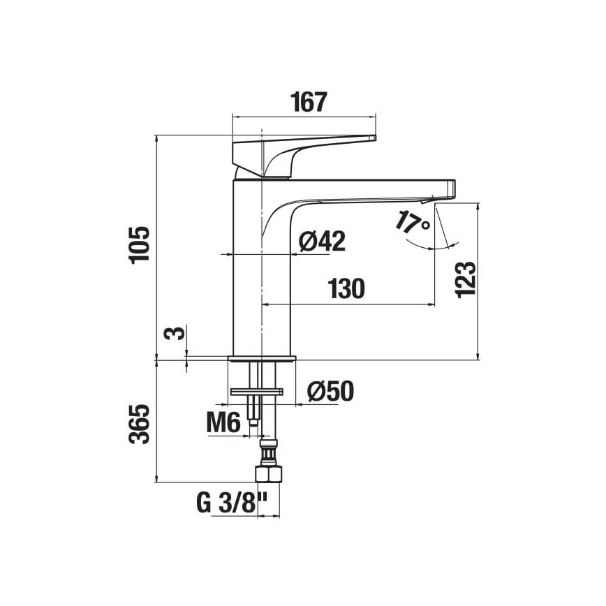 JIKA H3111X10041101 - Kraan voor wastafel CUBITO 10,5 cm glanzend chroom