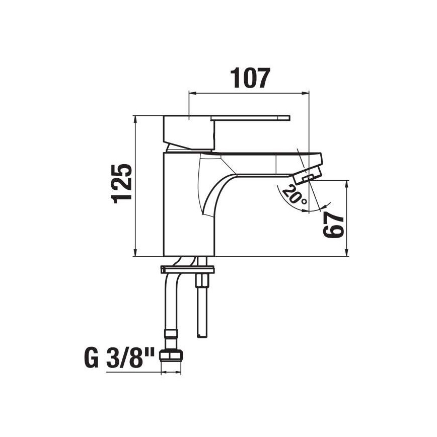 JIKA H3111Z10041101 - Kraan voor wastafel LYRA 12,5 cm glanzend chroom