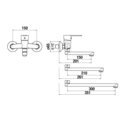 JIKA H3111Z70042201 - Kraan voor wastafel LYRA 15x20,1 cm glanzend chroom