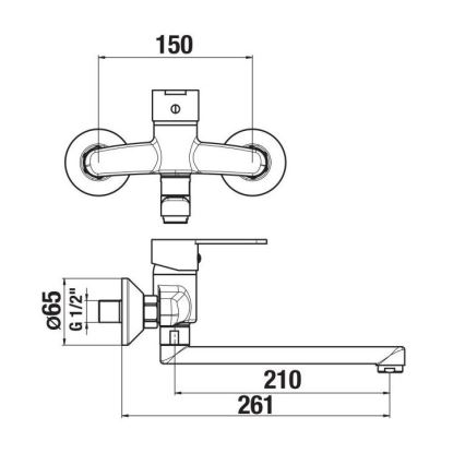 JIKA H3111Z70042301 - Kraan voor wastafel LYRA 15x26,1 cm glanzend chroom