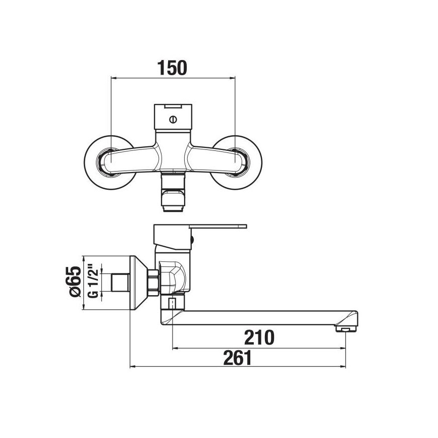 JIKA H3111Z70042301 - Kraan voor wastafel LYRA 15x26,1 cm glanzend chroom