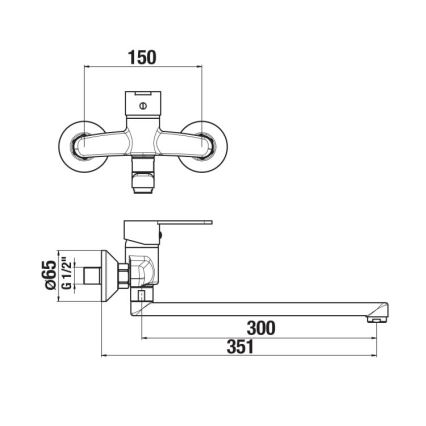 JIKA H3111Z70042401 - Kraan voor wastafel LYRA 15x35,1 cm glanzend chroom