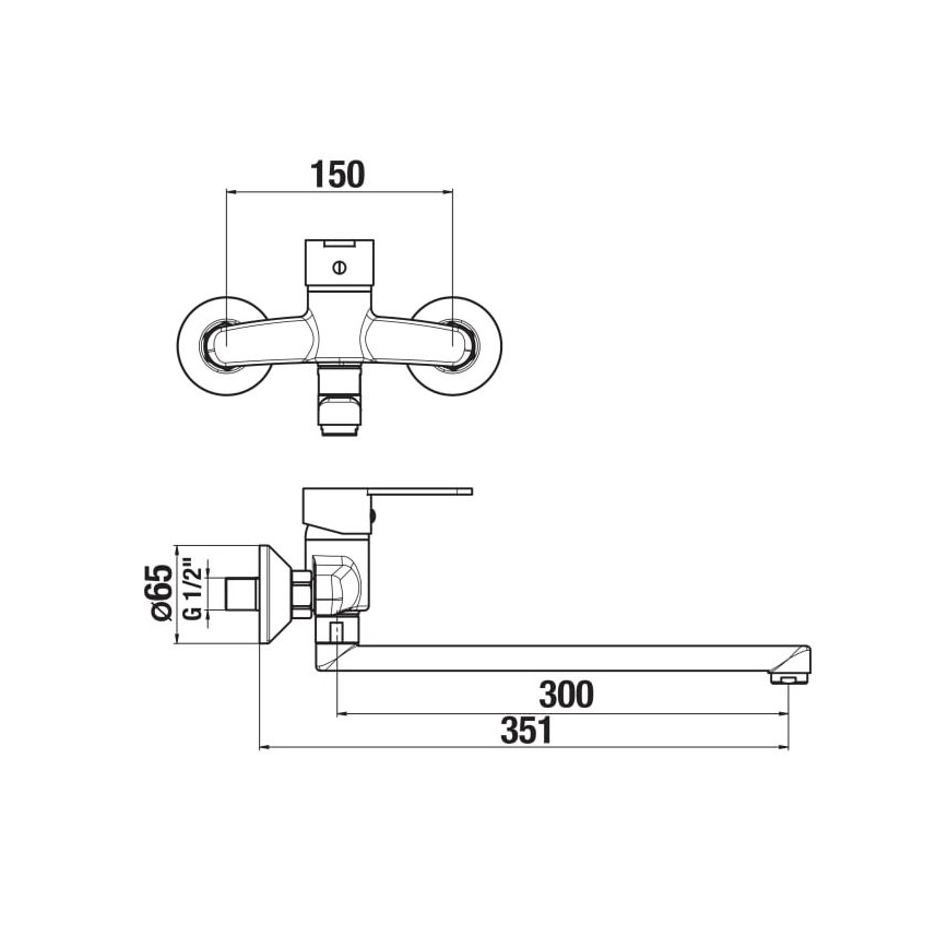 JIKA H3111Z70042401 - Kraan voor wastafel LYRA 15x35,1 cm glanzend chroom