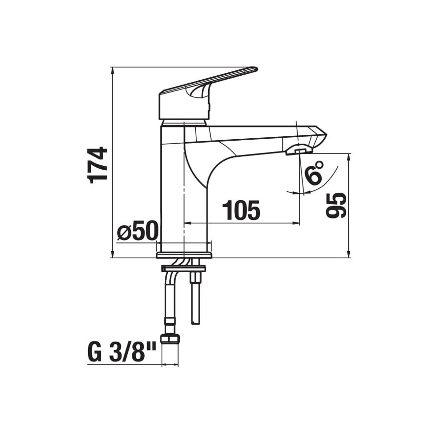 JIKA H3112E10041101 - Robinet de lavabo TALAS 17,4 cm chrome brillant