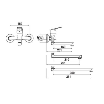 JIKA H3112E70042201 - Kraan voor wastafel TALAS 15x20,1 cm glanzend chroom