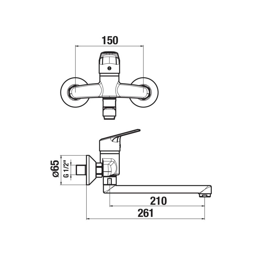 JIKA H3112E70042301 - Kraan voor wastafel TALAS 15x26,1 cm glanzend chroom