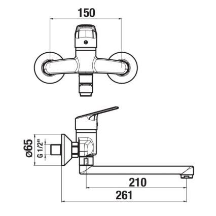 JIKA H3112E70042301 - Wastafelmengkraan TALAS 15x26,1 cm glanzend chroom