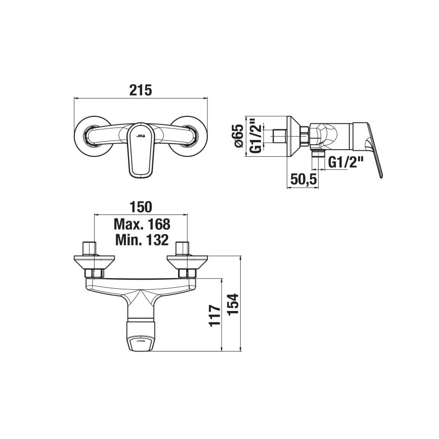 JIKA H3312E70044001 - Robinet de douche TALAS chrome brillant