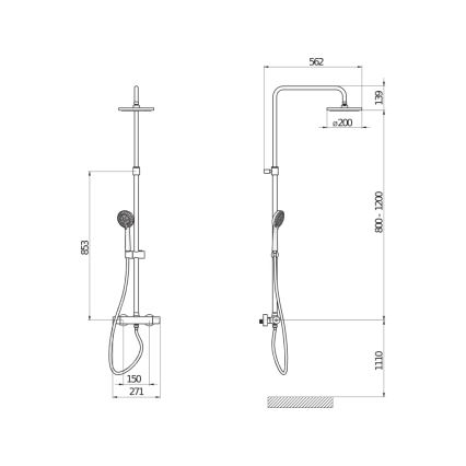 JIKA H3337170045711 - Ensemble de douche avec robinet thermostatique MIO chrome brillant