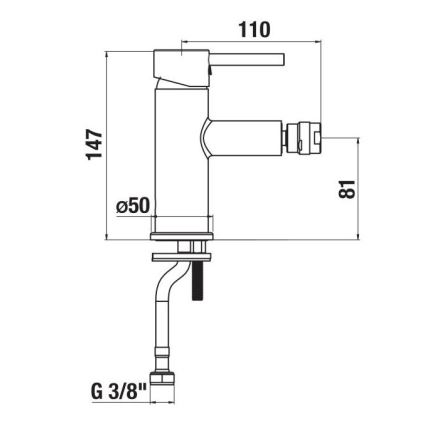 JIKA H3412F17161101 - Bidet kraan MIO 14,7 cm mat zwart