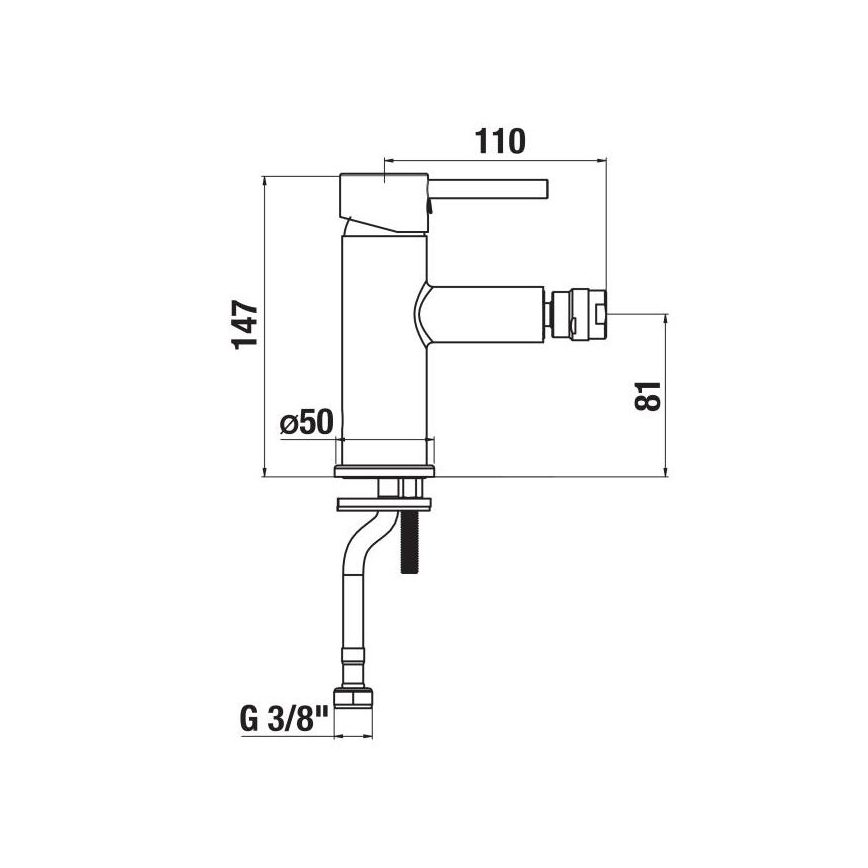 JIKA H3412F17161101 - Bidet kraan MIO 14,7 cm mat zwart