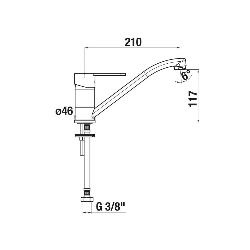 JIKA H3511Z10042301 - Kraan voor gootsteen LYRA 21 cm glanzend chroom