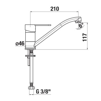 JIKA H3511Z10042301 - Robinet d'évier LYRA 21 cm chrome brillant