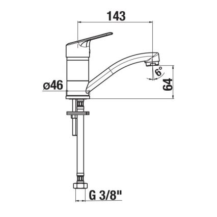 JIKA H3512E10042201 - Keukenkraan LYRA 14,3 cm glanzend chroom