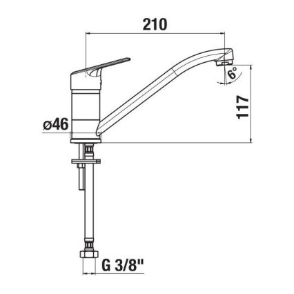 JIKA H3512E10042301 - Robinet d'évier LYRA 21 cm chrome brillant