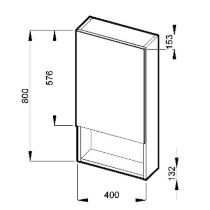 JIKA H4532210383041 - Spiegelkast met plank LYRA 80x40 cm wit