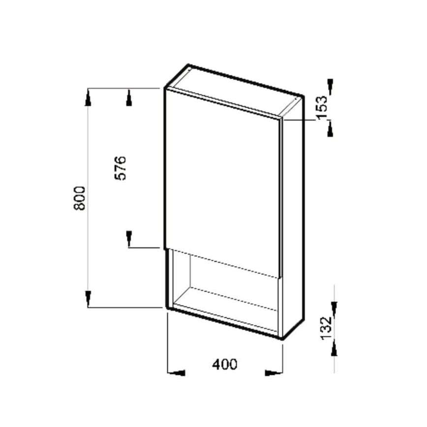 JIKA H4532210383041 - Spiegelkast met plank LYRA 80x40 cm wit