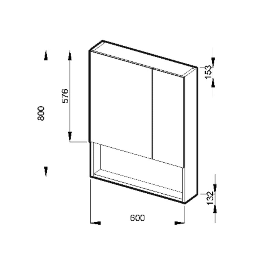 JIKA H4532410383041 - Armoire miroir avec étagère LYRA 80x60 cm blanc