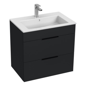 JIKA H4536021763521 - Meuble de salle de bain avec lavabo CUBE 60,7x65 cm noir