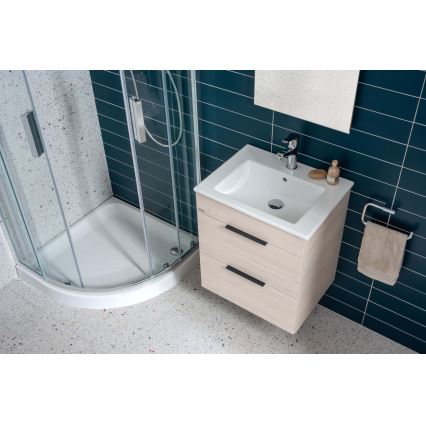 JIKA H4536021765141 - Badmeubel met wastafel CUBE 60,7x65 cm in essenhout