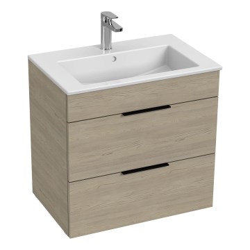 JIKA H4536021765141 - Meuble de salle de bain avec lavabo CUBE 60,7x65 cm frêne