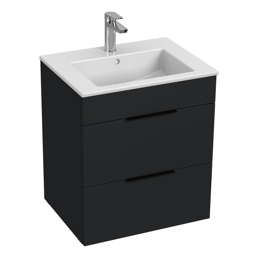 JIKA H4536121763521 - Meuble-lavabo CUBE 60,7 x 55 cm noir