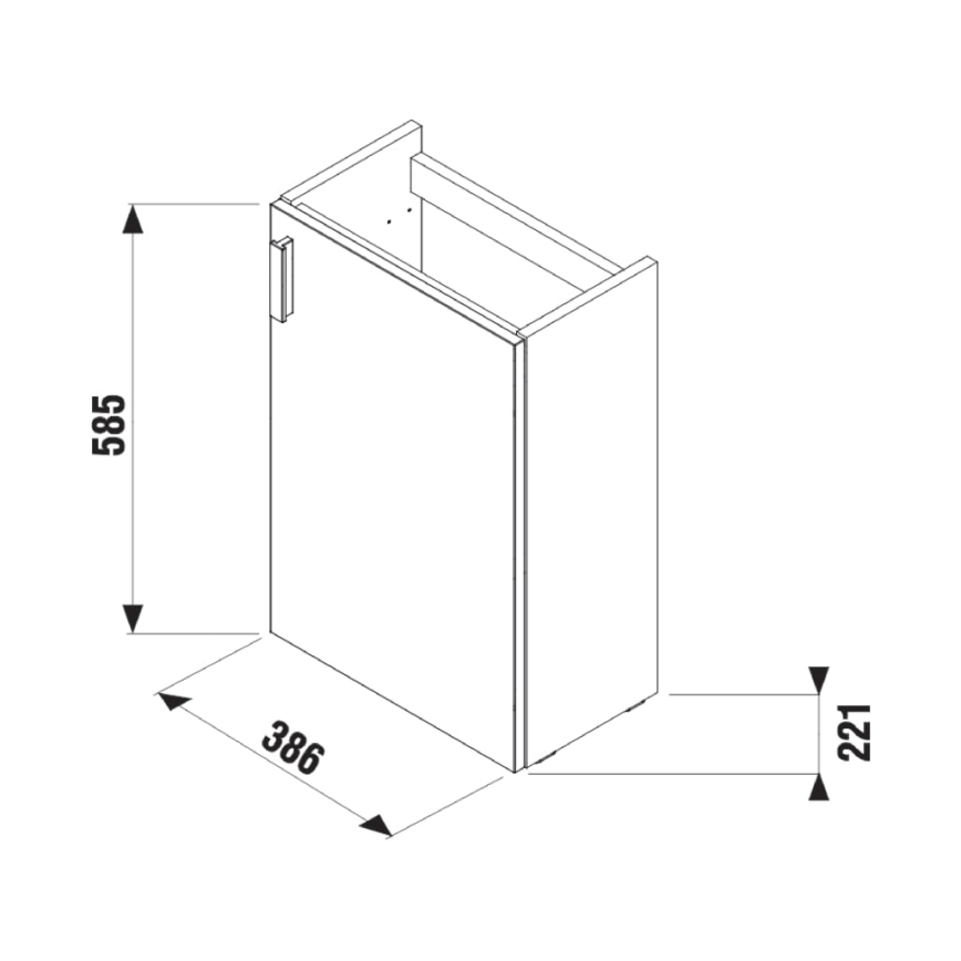 JIKA H45J5111753001 - Badkamerkast met wastafel PETIT 58,5x38,6 cm wit