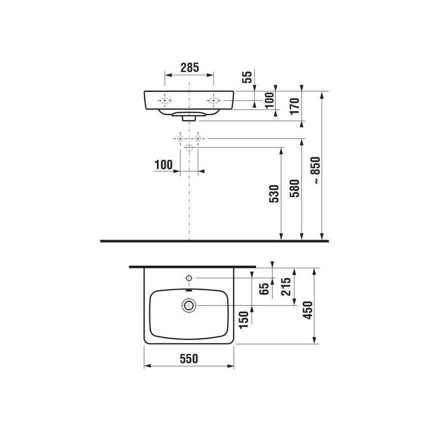 JIKA H8103810001041 - Vasque murale LYRA 55x45 cm céramique/blanc