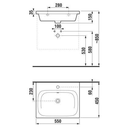 JIKA H8127127161041 - Lavabo suspendu MIO 55x45 cm céramique/noir mat