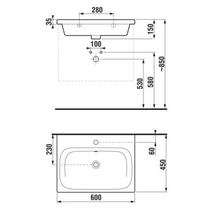 JIKA H8127137161041 - Hangend wastafel MIO 60x45 cm keramiek/mat zwart