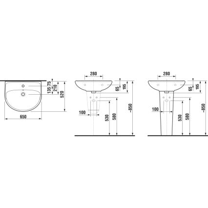 JIKA H8143840001041 - Lavabo suspendu LYRA 65x52 cm céramique/blanc