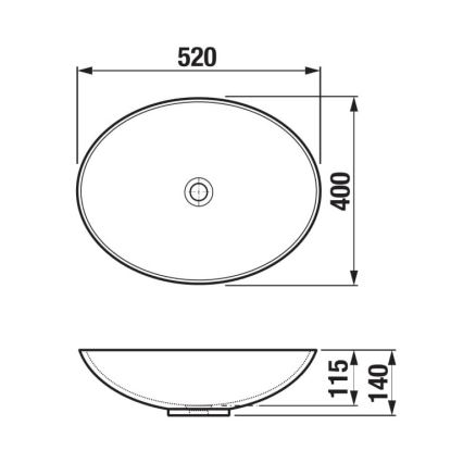 JIKA H8183640001121 - Opbouwwastafel ASTRA 52x40 cm keramiek/wit