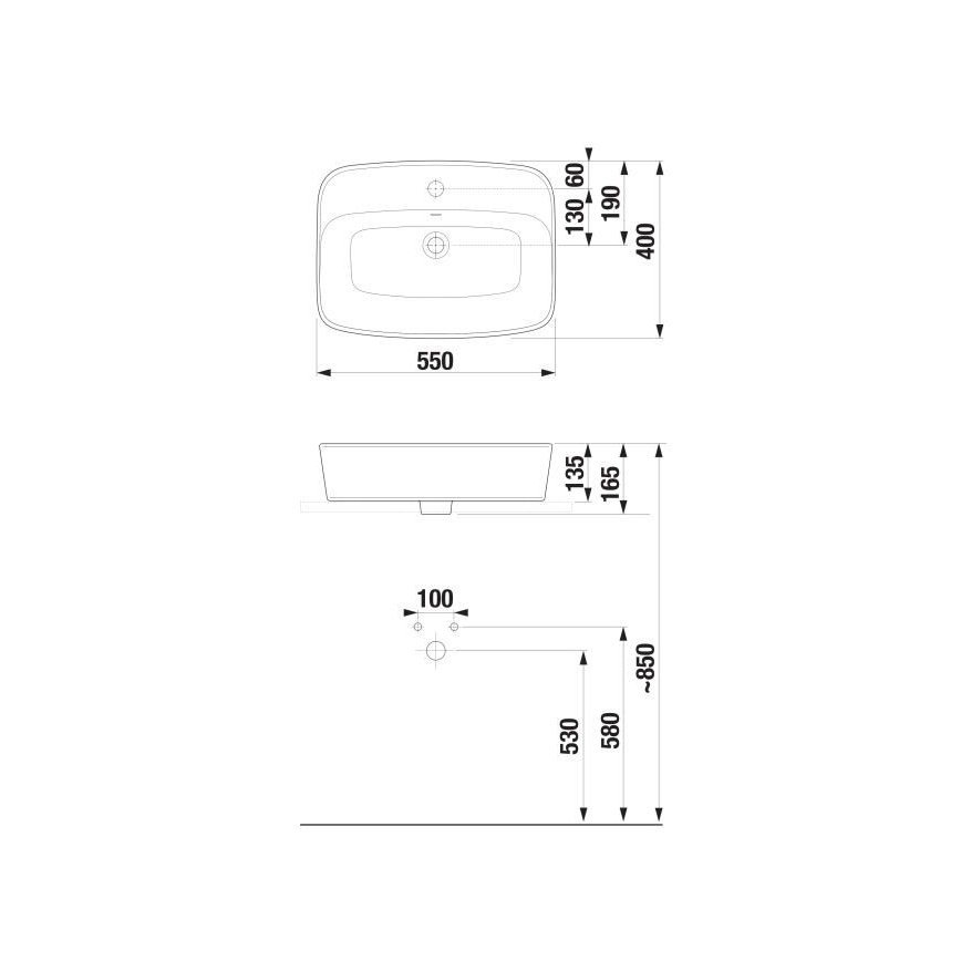 JIKA H8183827571041 - Vasque à poser LYRA 55x40 cm céramique/blanc mat