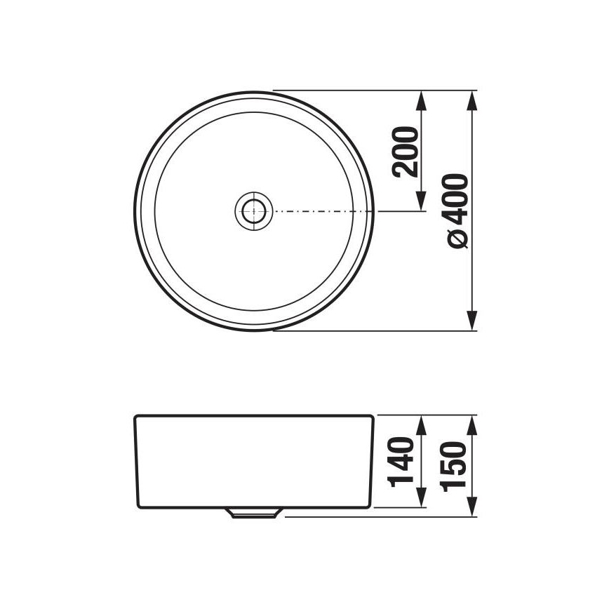 JIKA H8184200001121 - Aanrecht wastafel CUBITO diameter 40 cm keramiek/wit