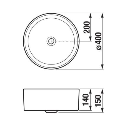 JIKA H8184200001121 - Vasque à poser CUBITO d. 40 cm céramique/blanc