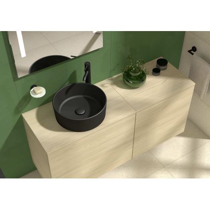 JIKA H8184207161121 - Aanrecht wastafel CUBITO diameter 40 cm keramiek/mat zwart