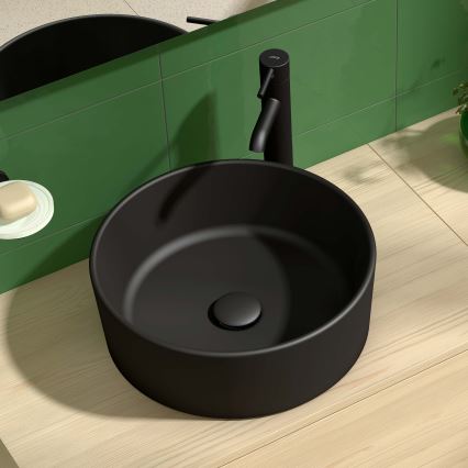 JIKA H8184207161121 - Aanrecht wastafel CUBITO diameter 40 cm keramiek/mat zwart