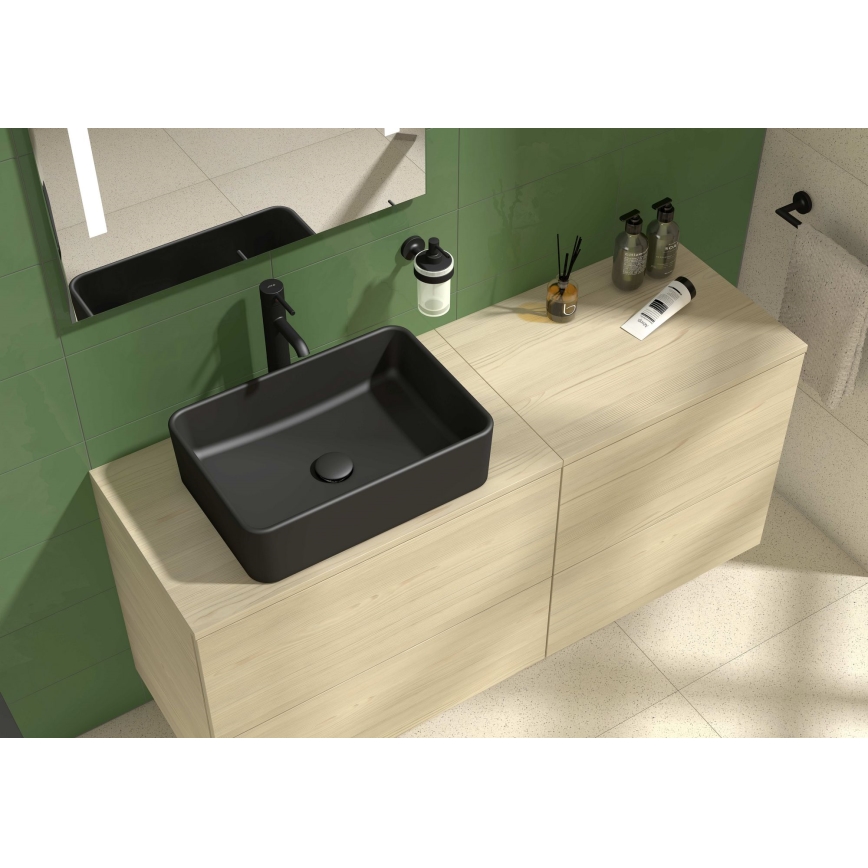JIKA H8184237161121 - Aanrecht wastafel CUBITO 50x35 cm keramiek/mat zwart