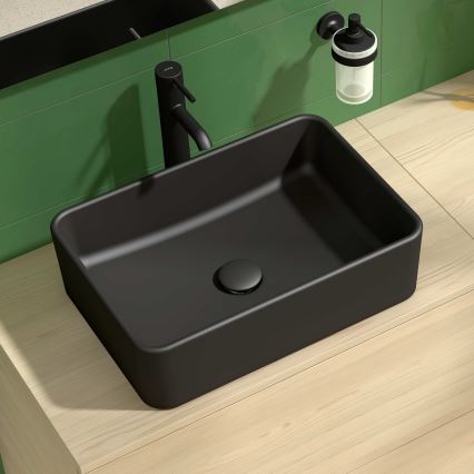 JIKA H8184237161121 - Aanrecht wastafel CUBITO 50x35 cm keramiek/mat zwart