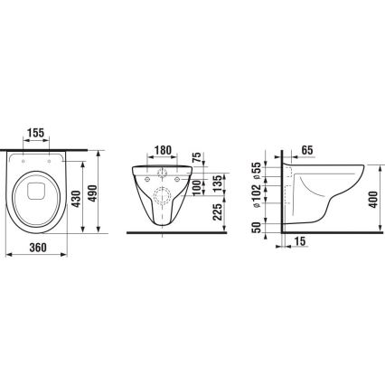 JIKA H8233820000001 - Hangend toilet LYRA keramiek/wit