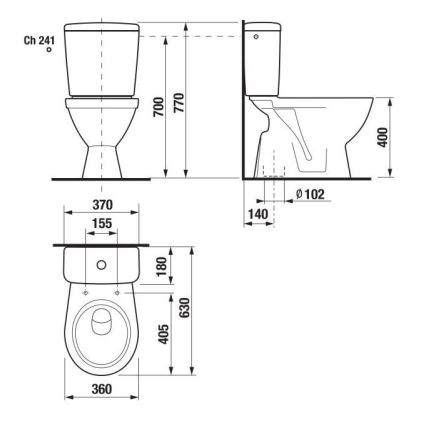 JIKA H8263860002413 - WC combiné LYRA céramique/blanc