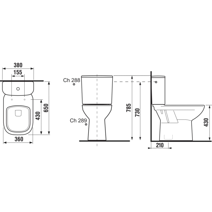 JIKA H8266170002801 - Toilettes fermées DEEP céramique/blanc