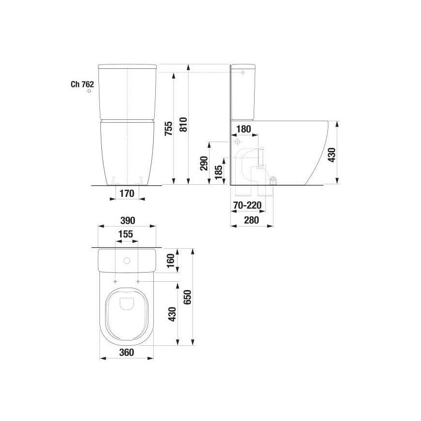 JIKA H8267160000001 - Cuvette des toilettes MIO céramique/blanc